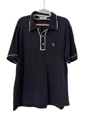 Original Penguin Navy Polo with White Trim Accents